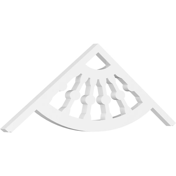 Ekena Millwork Pitch Classic Wagon Wheel Architectural Grade PVC Gable Pediment, 36"W x 12"H x 1"P (8/12) GPP036X012X100CWW - main